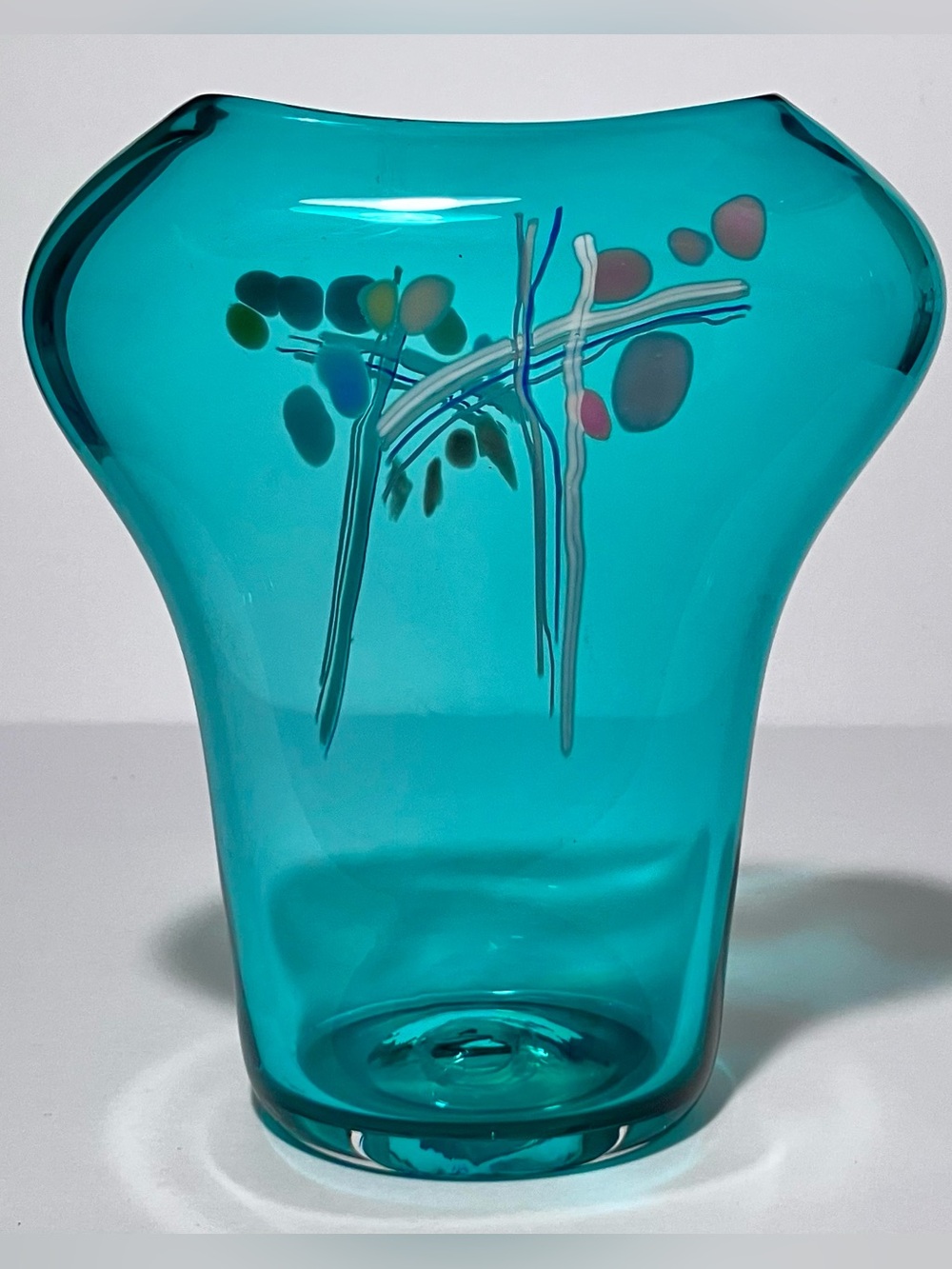 1990 JANET & RICK NICHOLSON Art Glass TORSO VASE / 6.25 Inches / CALIFORNIA